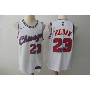 NBA Bulls 23 Michael Jordan White Nike City Edition Swingman Men Jersey