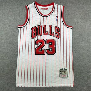 NBA Bulls 23 Michael Jordan White Throwback Men Jersey