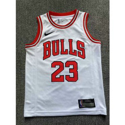 NBA Bulls 23 Michael Jordan White Youth Jersey