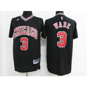 NBA Bulls 3 Dwayne Wade Black Pride Swingman Men Jersey