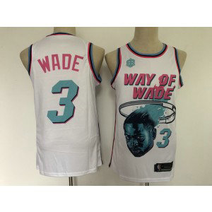 NBA Bulls 3 Dwyane Wade White Nike Men Jersey