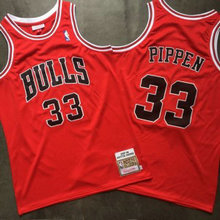 NBA Bulls 33 Scottie Pippen Red Throwback Men Jersey
