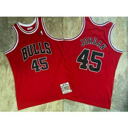 NBA Bulls 45 Michael Jordan Red 1994-95 Hardwood Classics Men Jersey