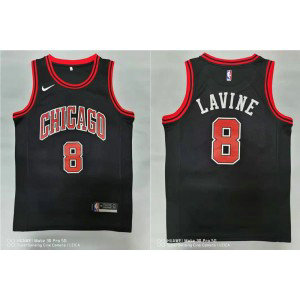 NBA Bulls 8 Zach LaVine Nike Black Men Jersey