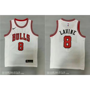 NBA Bulls 8 Zach LaVine Nike White Men Jersey