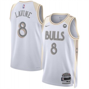 NBA Bulls 8 Zach LaVine White 202-25 City Edition Nike Men Jersey