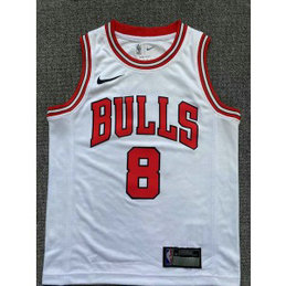 NBA Bulls 8 Zach LaVine White Youth Jersey