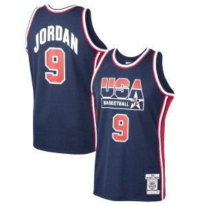 NBA Bulls 9 Michael Jordan Mitchell & Ness Navy Home 1992 Dream Team Men Jersey