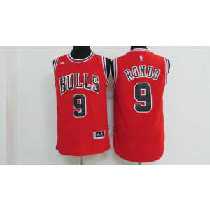 NBA Bulls 9 Rajon Rondo Red Men Jersey