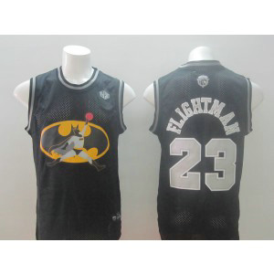 NBA Bulls Batman 23 Michael Jordan Flightman Black Men Jersey