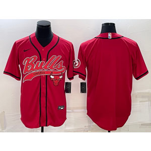 NBA Bulls Blank Red Baseball Men Jersey