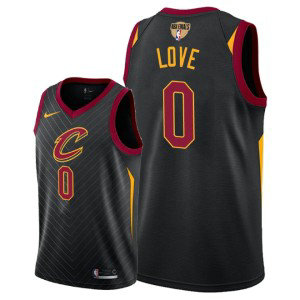NBA Cavaliers 0 Kevin Love 2018 NBA Finals Patch Black Men Jersey
