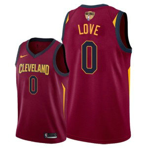 NBA Cavaliers 0 Kevin Love 2018 NBA Finals Patch Red Men Jersey