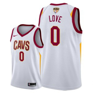 NBA Cavaliers 0 Kevin Love 2018 NBA Finals Patch White Men Jersey