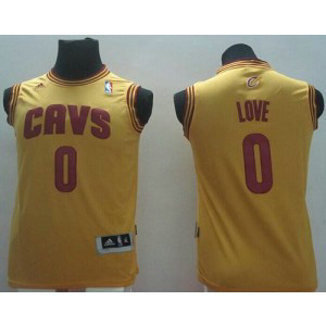 NBA Cavaliers 0 Kevin Love Gold Revolution 30 Youth Jersey
