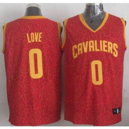 NBA Cavaliers 0 Kevin Love Red Crazy Light Men Jersey