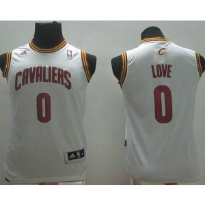 NBA Cavaliers 0 Kevin Love White Revolution 30 Youth Jersey