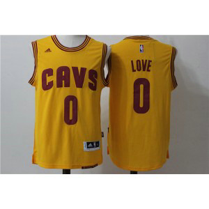 NBA Cavaliers 0 Kevin Love Yellow Revolution 30 Men Jersey