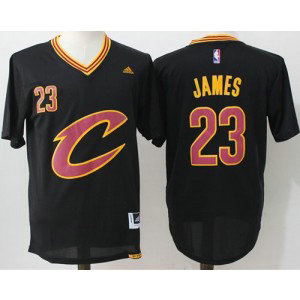NBA Cavaliers 23 LeBron James Black Short Sleeve Men Jersey