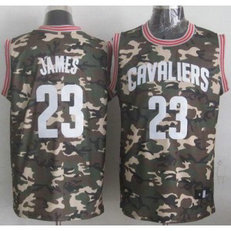 NBA Cavaliers 23 LeBron James Camo Stealth Collection Men Jersey