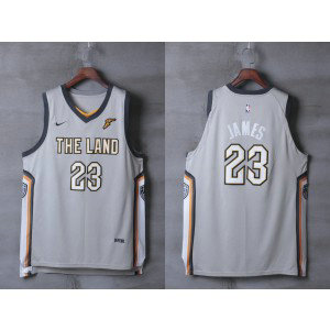 NBA Cavaliers 23 LeBron James Gray City Edition Nike Men Jersey