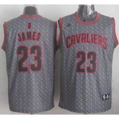 NBA Cavaliers 23 LeBron James Grey Static Men Jersey