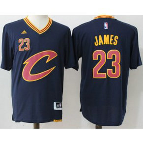 NBA Cavaliers 23 LeBron James Navy Blue Men Jersey