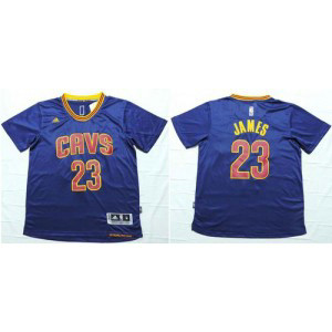 NBA Cavaliers 23 LeBron James Navy Blue Short Sleeve Men Jersey