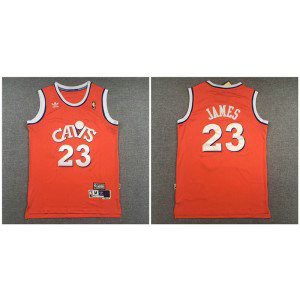 NBA Cavaliers 23 LeBron James Orange Men Jersey