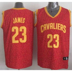 NBA Cavaliers 23 LeBron James Red Crazy Light Men Jersey