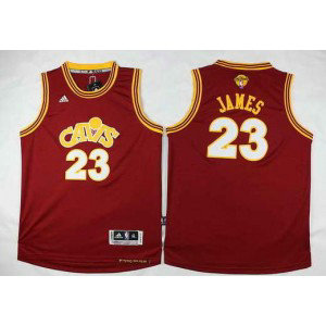NBA Cavaliers 23 LeBron James Red The Finals Patch Stitched Adidas Youth Jersey