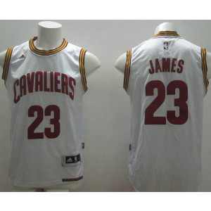 NBA Cavaliers 23 LeBron James White Home Revolution 30 Men Jersey