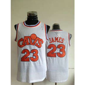 NBA Cavaliers 23 LeBron James White Men Jersey 1