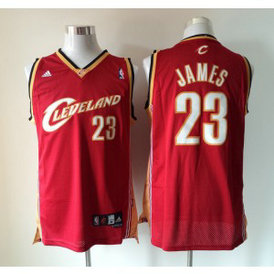 NBA Cavaliers 23 Lebron James Red Throwback Men Jersey