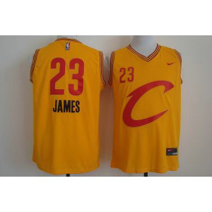 NBA Cavaliers 23 Lebron James Yellow Pride Nike Men Jersey