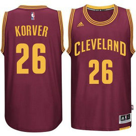 NBA Cavaliers 26 Kyle Korver Burgundy Swingman Road Men Jersey