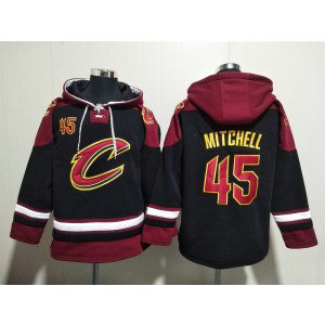 NBA Cavaliers 45 Donovan Mitchell Black Hoodie Sweatshirt