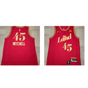 NBA Cavaliers 45 Donovan Mitchell Red 2023-24 City Nike Men Jersey