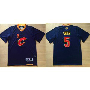 NBA Cavaliers 5 J.R. Smith Navy Blue Short Sleeve 'C' Men Jersey
