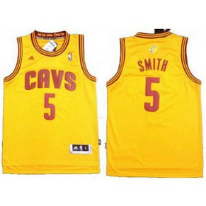 NBA Cavaliers 5 J.R. Smith Yellow Revolution 30 Men Jersey