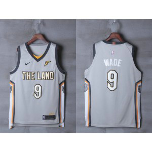 NBA Cavaliers 9 Dwyane Wade Gray City Edition Nike Men Jersey
