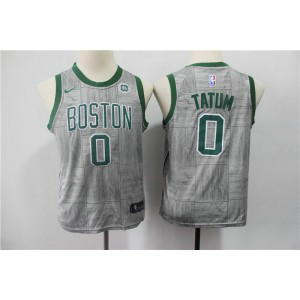 NBA Celtics 0 Jayson Tatum Gray City Edition Nike Youth Jersey