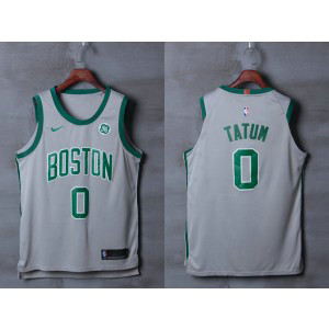 NBA Celtics 0 Jayson Tatum Gray Nike City Edition Authentic Men Jersey