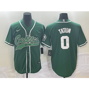 NBA Celtics 0 Jayson Tatum Green Baseball Nike Men Jersey