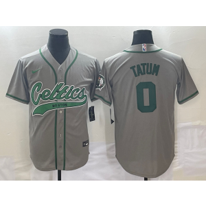 NBA Celtics 0 Jayson Tatum Grey Baseball Nike Men Jersey