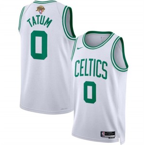 NBA Celtics 0 Jayson Tatum White 2024 Finals Nike Men Jersey