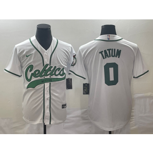 NBA Celtics 0 Jayson Tatum White Baseball Nike Men Jersey
