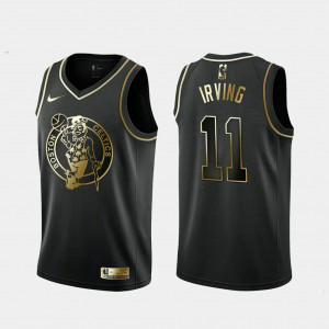 NBA Celtics 11 Kyrie Irving Black Gold Nike Men Jersey