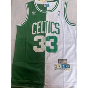 NBA Celtics 33 Bird Green White Split Men Jersey
