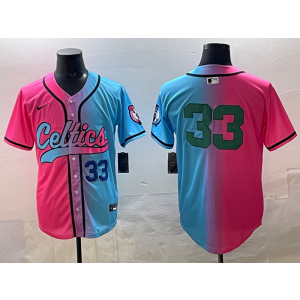 NBA Celtics 33 Blue Pink Split Baseball Vapor Limited Men Jersey